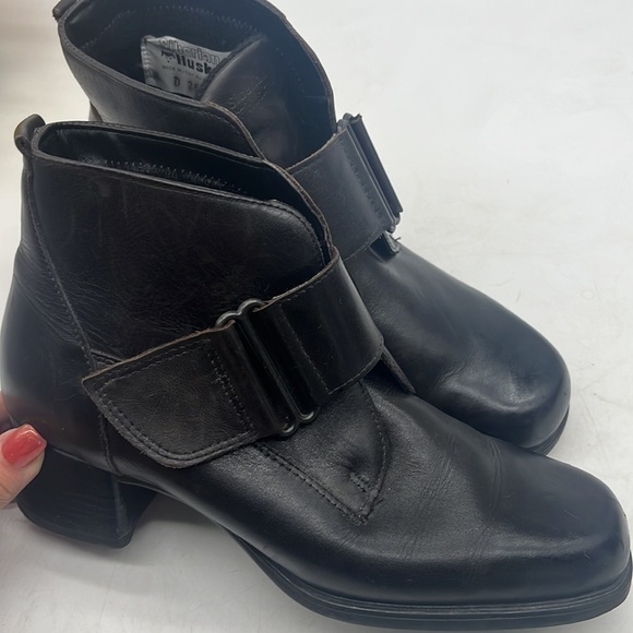 Siberian Husky Winter Ankle Boot Heel Felt Lined Black Leather Size 8 Made in CA - Picture 8 of 11